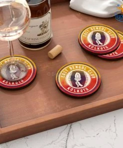 Bigsmall_cc East Bengal Club Wooden Coasters - Set Of 4