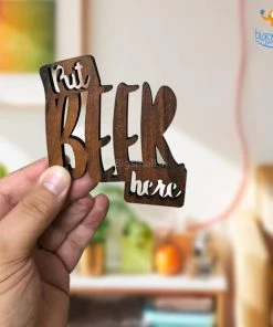 Bigsmall_cc Father's Day Put Beer Here Laser Cut Wooden Coasters