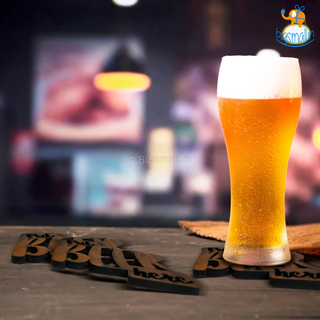 Bigsmall_cc Father's Day Put Beer Here Laser Cut Wooden Coasters