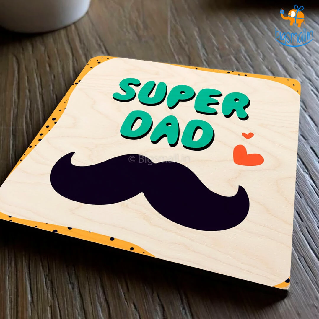 Bigsmall_cc Super Dad Wooden Coasters