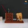 Indian Craft Father's Day Wooden Elephant Pen Stand