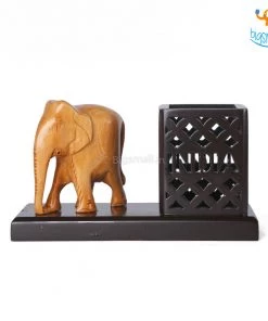 Indian Craft Father's Day Wooden Elephant Pen Stand