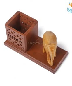 Indian Craft Father's Day Wooden Elephant Pen Stand