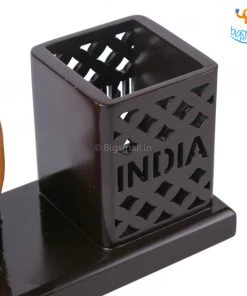 Indian Craft Father's Day Wooden Elephant Pen Stand