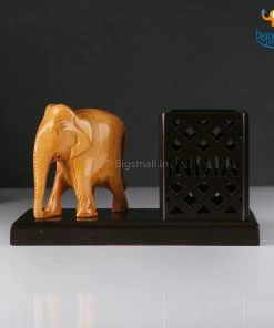 Indian Craft Father's Day Wooden Elephant Pen Stand