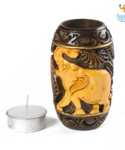 Indian Craft Hand-Crafted Elly Wooden Tea Light Holder
