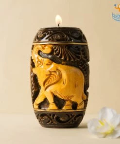 Indian Craft Hand-Crafted Elly Wooden Tea Light Holder