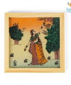 Indian Craft Hand-Painted Wooden Coasters - Set Of 6 Father's Day