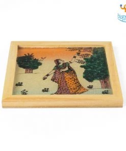 Indian Craft Hand-Painted Wooden Coasters - Set Of 6 Father's Day