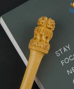 Indian Craft Wooden National Emblem Pen - Souvenir