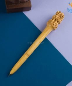 Indian Craft Wooden National Emblem Pen - Souvenir