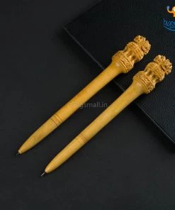 Indian Craft Wooden National Emblem Pen - Souvenir