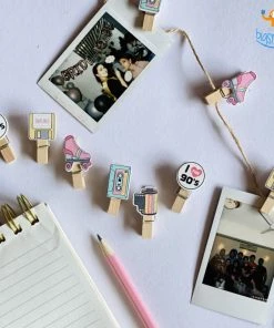 Lemonade All Of It Wooden Paper Clip With String - Set Of 10