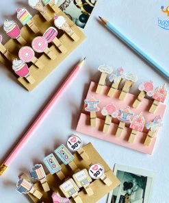 Lemonade All Of It Wooden Paper Clip With String - Set Of 10