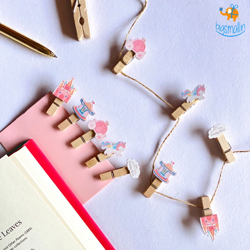 Lemonade All Of It Wooden Paper Clip With String - Set Of 10