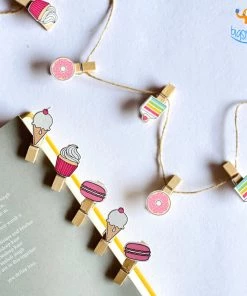 Lemonade All Of It Wooden Paper Clip With String - Set Of 10