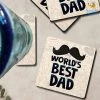 Bigsmall_cc World's Best Dad Wooden Coasters Father's Day
