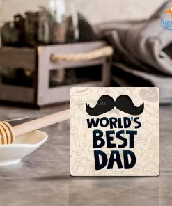 Bigsmall_cc World's Best Dad Wooden Coasters Father's Day
