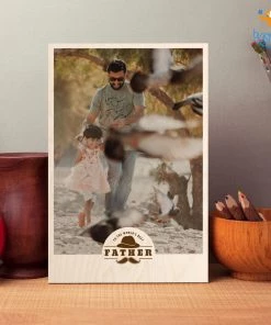 Chitra Chaya Father's Day Personalized Wooden Print Frame | COD Not Available