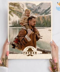 Chitra Chaya Father's Day Personalized Wooden Print Frame | COD Not Available