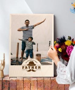 Chitra Chaya Father's Day Personalized Wooden Print Frame | COD Not Available