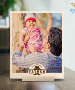 Chitra Chaya Father's Day Personalized Wooden Print Frame | COD Not Available
