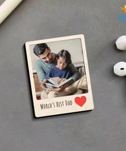 Chitra Chaya Father's Day Personalized Best Dad Wooden Fridge Magnet | COD Not Available