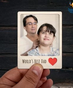 Chitra Chaya Father's Day Personalized Best Dad Wooden Fridge Magnet | COD Not Available