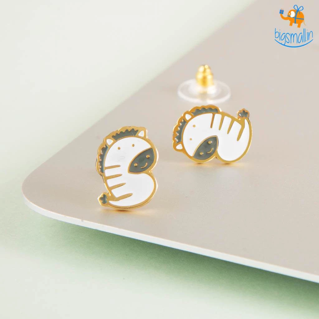 Krita & Penna Zebra Gold Plated Earrings All Of It