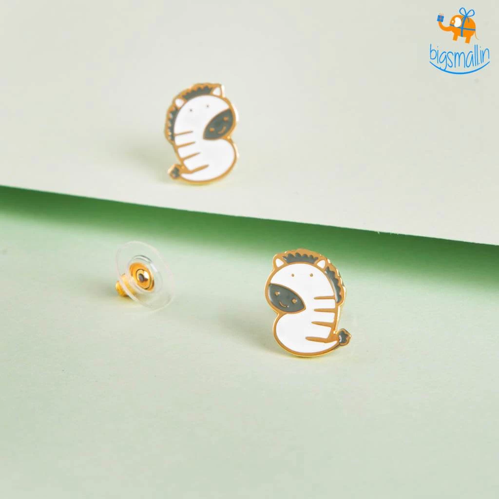 Krita & Penna Zebra Gold Plated Earrings All Of It