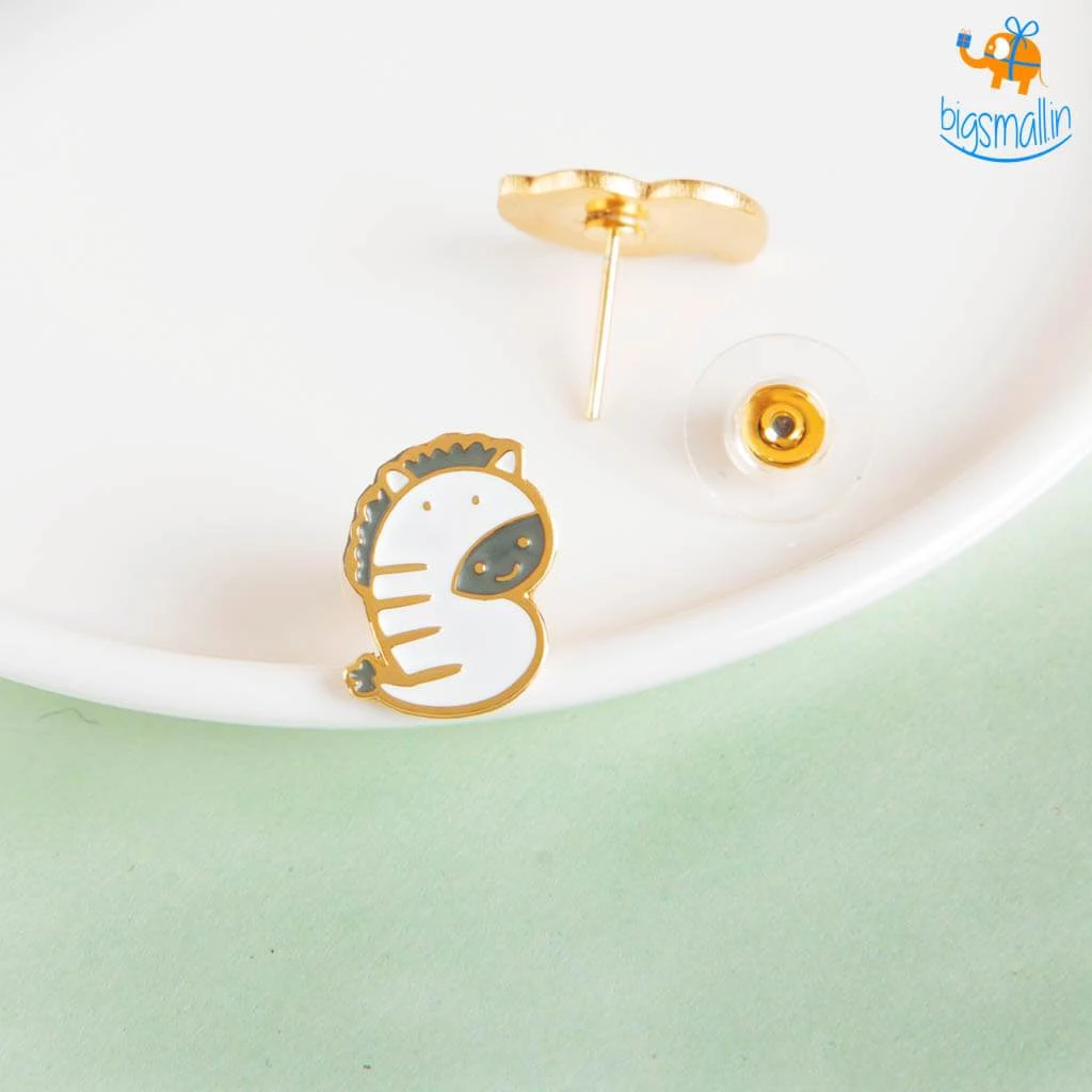 Krita & Penna Zebra Gold Plated Earrings All Of It