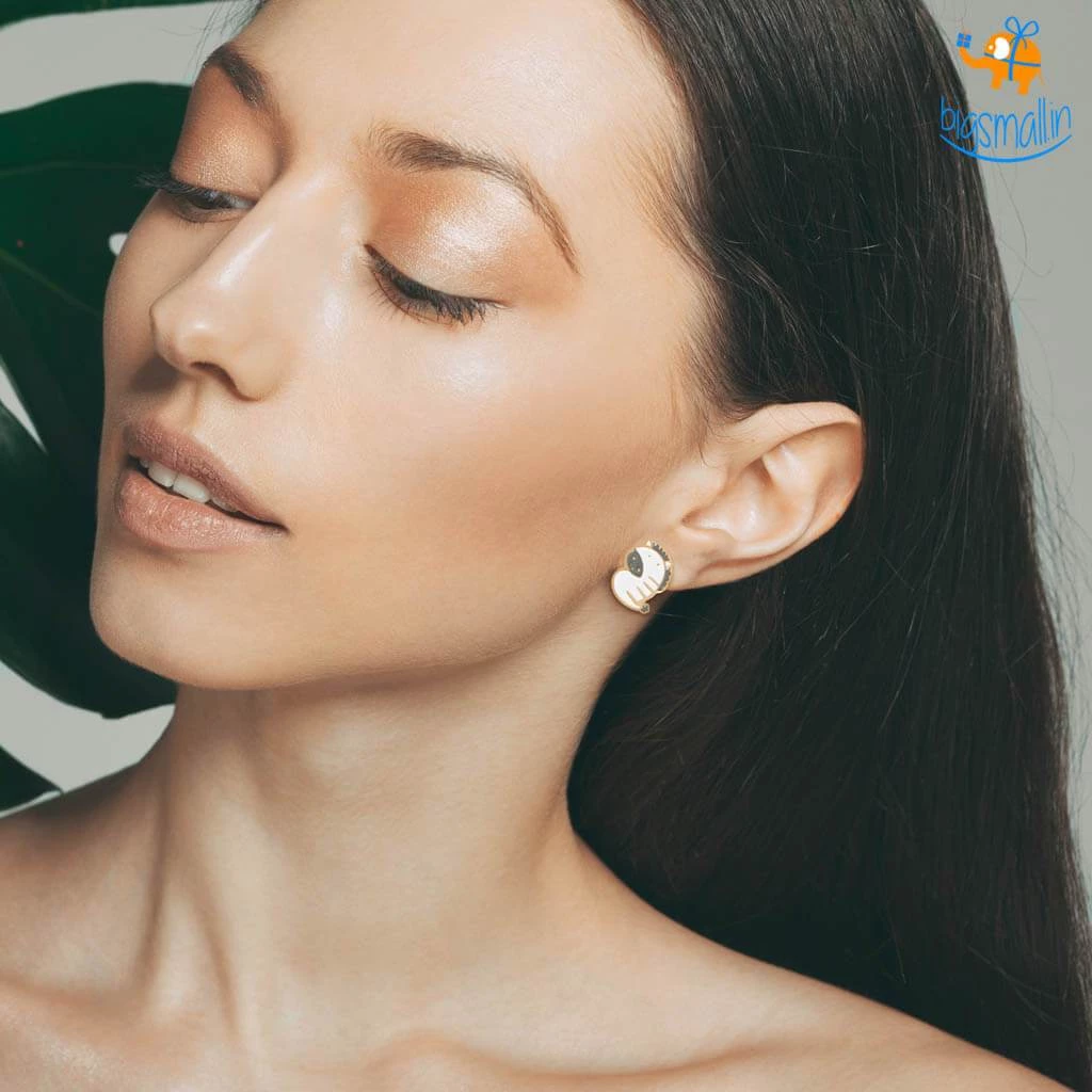 Krita & Penna Zebra Gold Plated Earrings All Of It