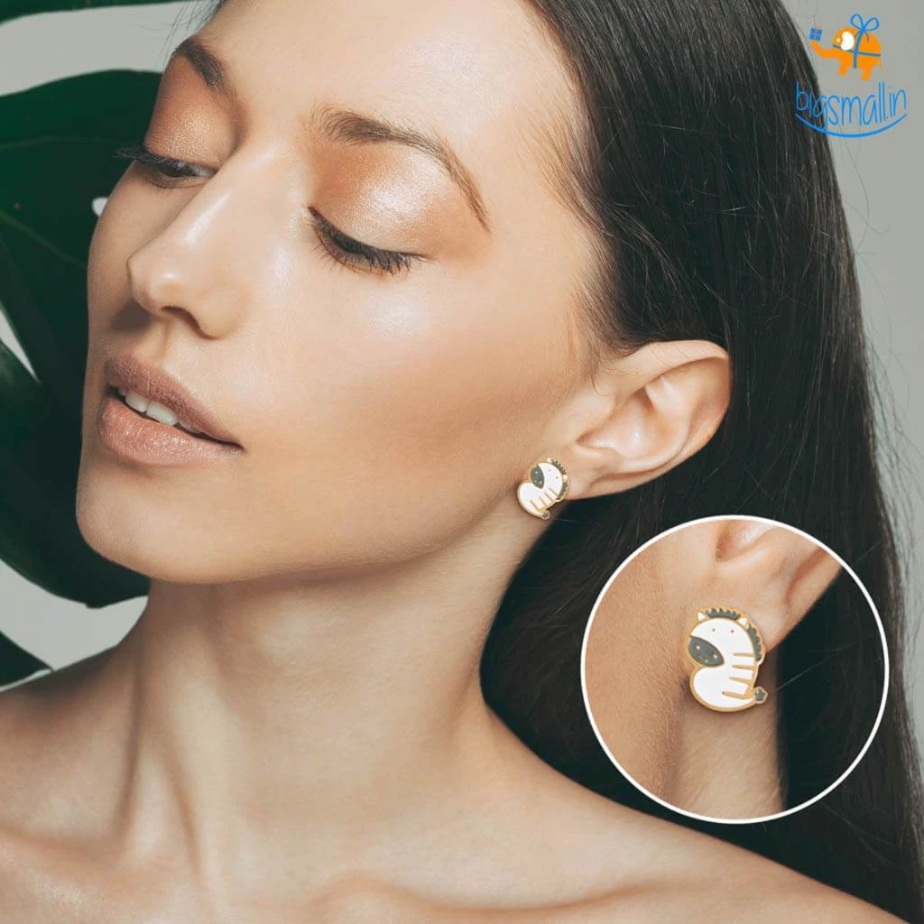 Krita & Penna Zebra Gold Plated Earrings All Of It