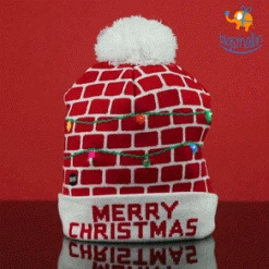 Coral Tree Christmas Cap With LED Lights All Of It