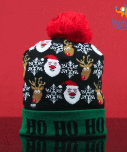 Coral Tree Christmas Cap With LED Lights All Of It