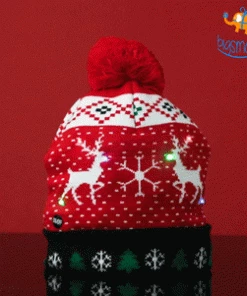 Coral Tree Christmas Cap With LED Lights All Of It