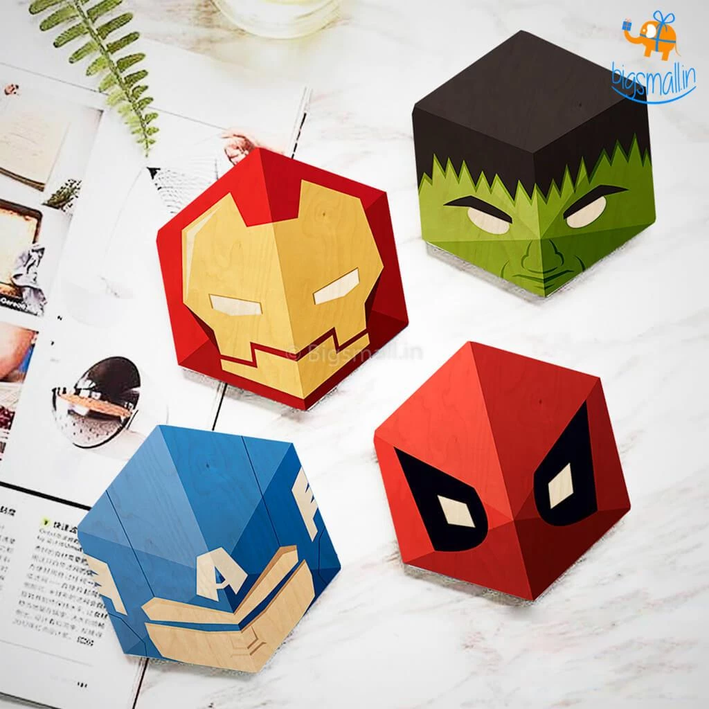 Bigsmall_cc Marvel Wooden Superhero Coasters - Set Of 6 Corporate