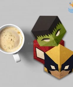 Bigsmall_cc Marvel Wooden Superhero Coasters - Set Of 6 Corporate
