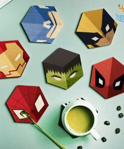 Bigsmall_cc Marvel Wooden Superhero Coasters - Set Of 6 Corporate