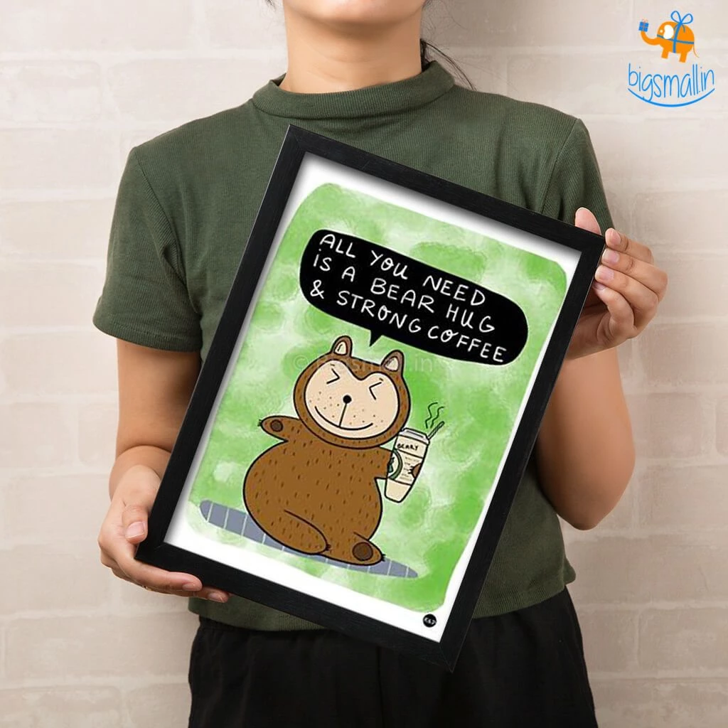 Krita & Penna Coffee Poster With Frame Father's Day