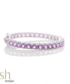 Ash Designs All Of It Elena Amethyst Bracelet Bangle Set In Silver