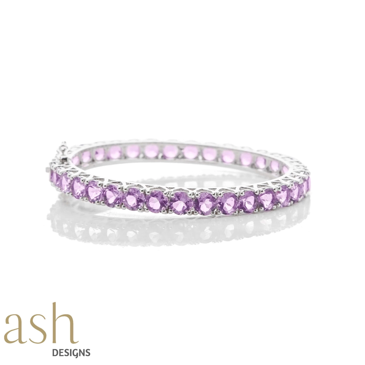 Ash Designs All Of It Elena Amethyst Bracelet Bangle Set In Silver