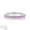 Ash Designs All Of It Elena Amethyst Bracelet Bangle Set In Silver