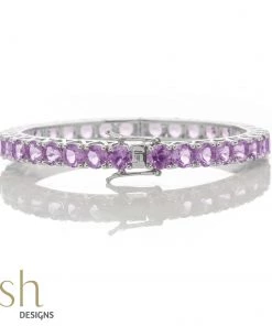 Ash Designs All Of It Elena Amethyst Bracelet Bangle Set In Silver