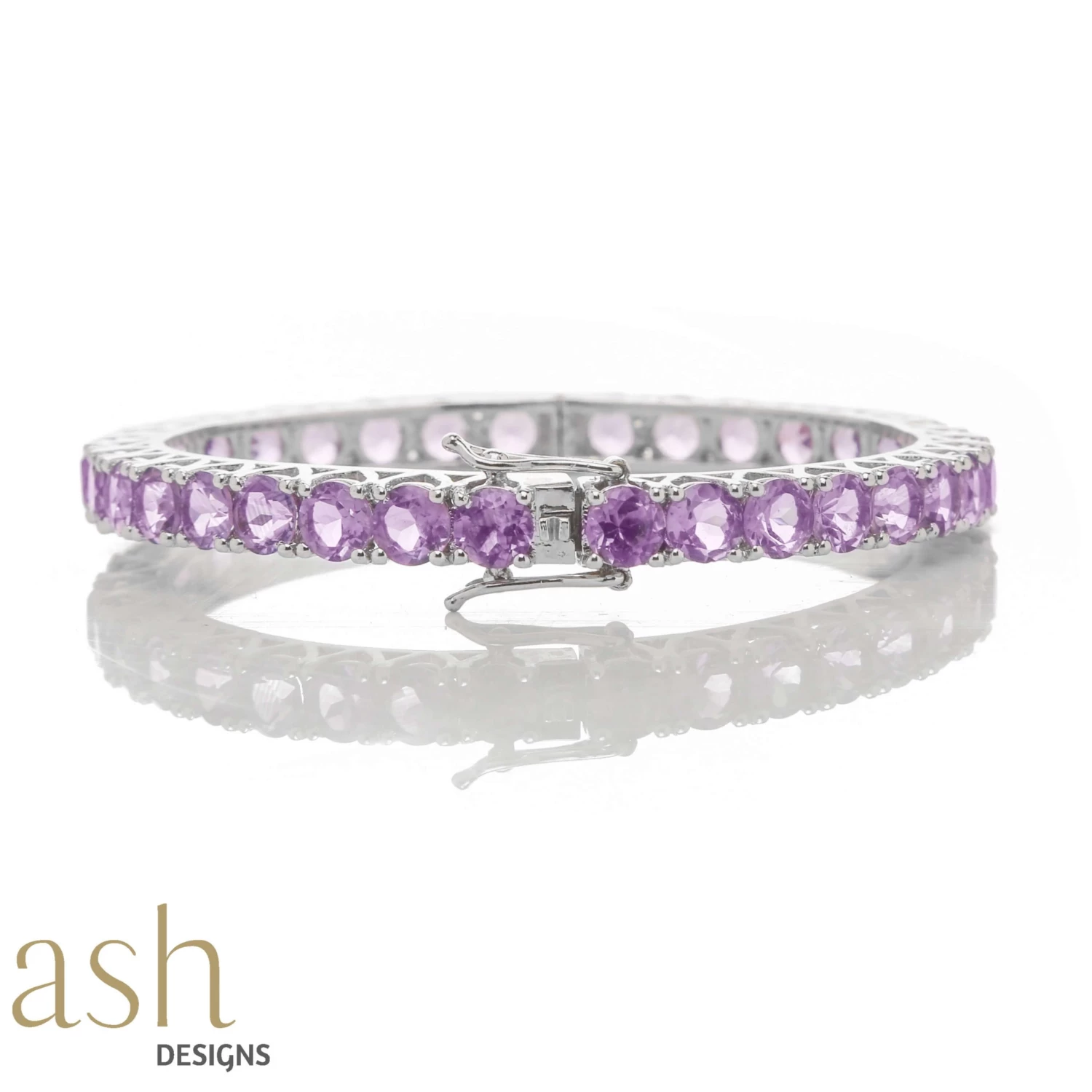 Ash Designs All Of It Elena Amethyst Bracelet Bangle Set In Silver