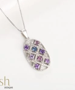Ash Designs Berry Multi-Sapphire Pendant With Silver Chain Sale
