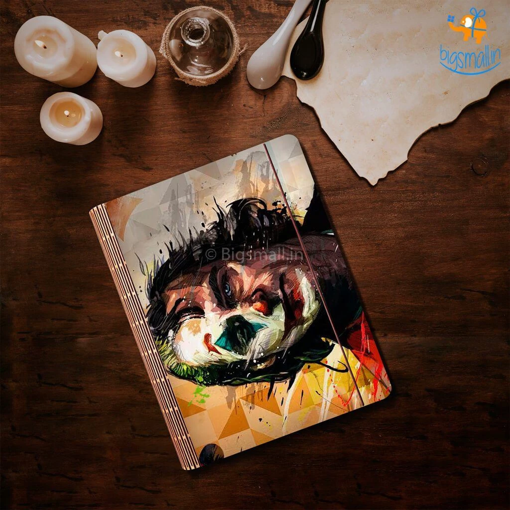 Bigsmall_cc All Of It Joker Wooden Binder With Elastic Strap