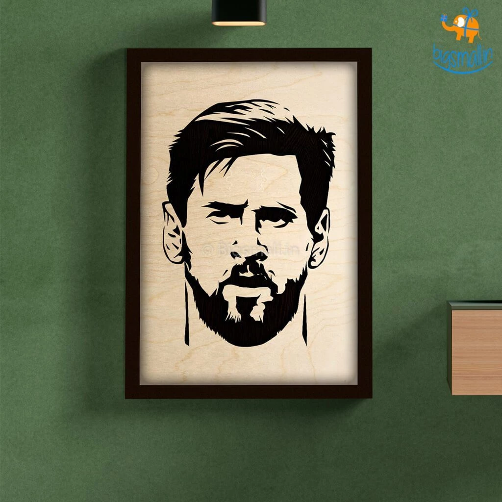 Bigsmall_cc Footballer Engraved Wooden Frame (19 X 13 Inches)