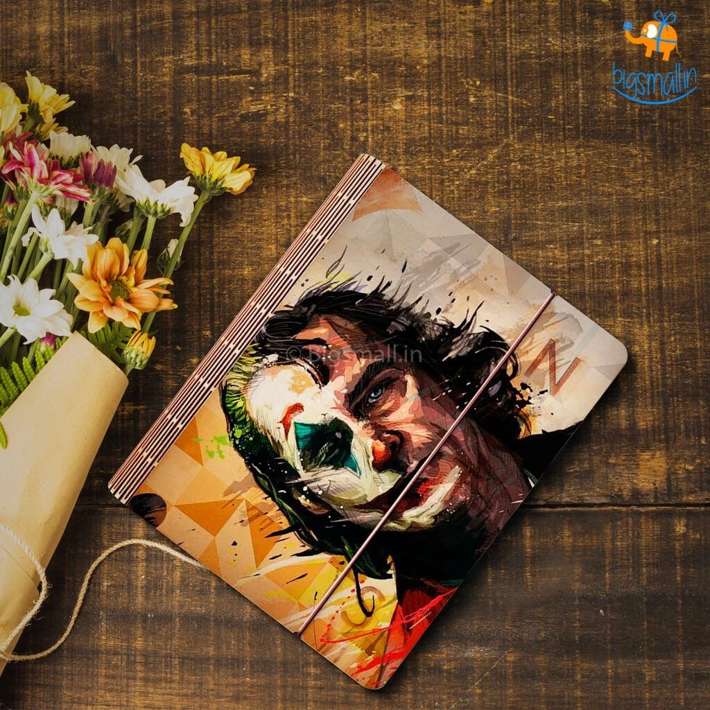 Bigsmall_cc All Of It Joker Wooden Binder With Elastic Strap