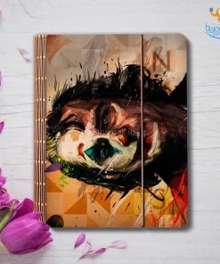 Bigsmall_cc All Of It Joker Wooden Binder With Elastic Strap